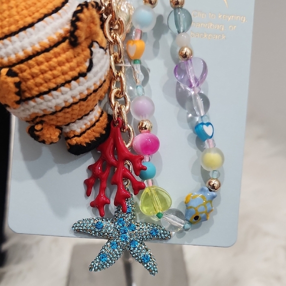 🔹️Piper K 🔹️Gold and Orange Fish Nautical Keychain Key Chain And Bag Charm - Picture 3 of 6